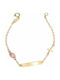 Paraxenies Kids Bracelet Identity in 9K Gold with Evil Eye and Cross