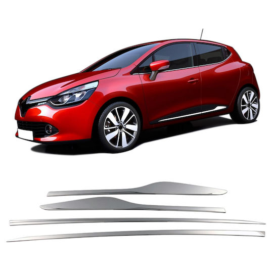 Door Side Moldings Stainless Steel Chrome Renault Clio 4 Hb 2012