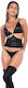 Mapale Set De Lenjerie Cu Jartiere Negre