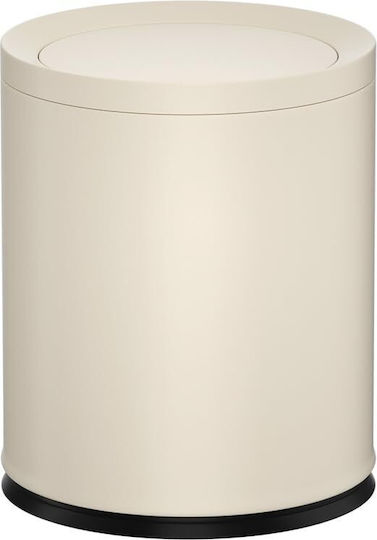 Resteq Metallischer Weißer Mülleimer 10lt