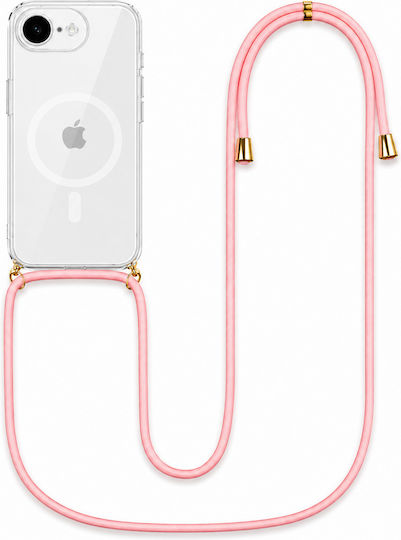 Silicone Case Cord Pink Iphone 16 Pro Max Transparent Magline