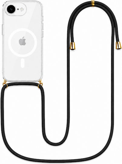 Husă Silicon Cu Șnur Negru Iphone 17 Transparentă Magline