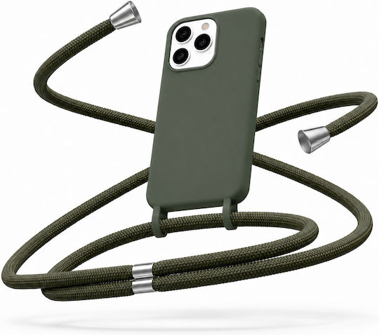 Калъф Силиконов С Връзка Iphone 17 Pro Каки Mobicase