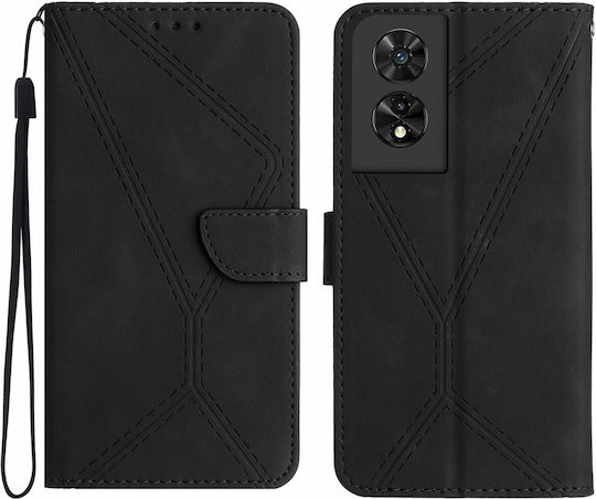 Tel1 Tcl 40 Nxtpaper 4g Tcl 50 Se Stitching Embossed Θήκη Βιβλίο Black