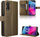 Tel1 Tcl 505 Diamond Texture Θήκη Βιβλίο Brown