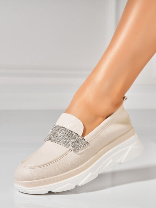 Ladystar Mocasini Dama Din Piele Bej