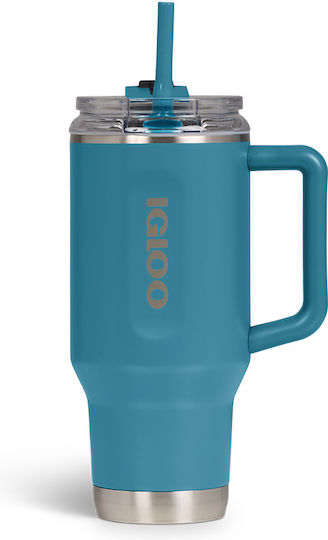 Igloo Handled Tumbler Термос Неръждаема Стомана Тюркоазен със Сламка и Дръжка