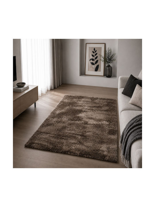 Χαλί Ορθογώνιο Shaggy Attic Brown 120x170cm