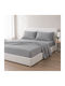 Olia Home Σετ Σεντόνια Μονά 160x260εκ. Γκρι (3τμχ)