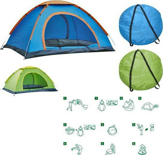 Summertiempo Summer Camping Tent Pop Up Green for 4 People 200x200x130cm