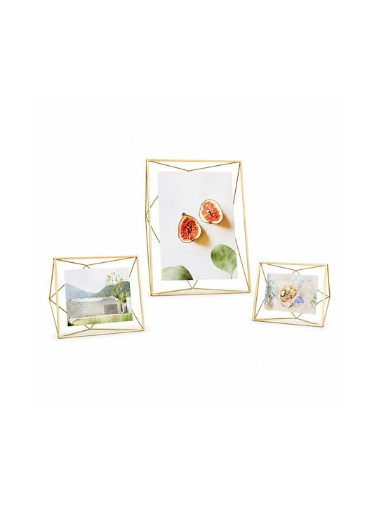 Umbra Prisma Metal Photo Frame with Gold Frame 3 Pieces