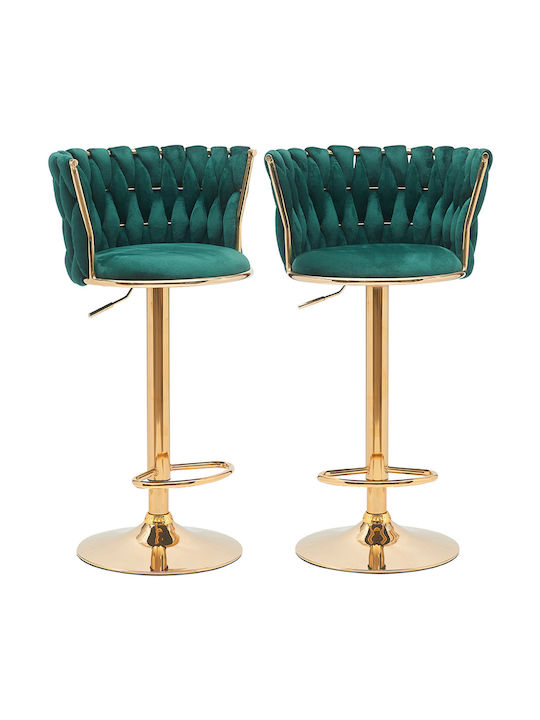 Bar Stool with Backrest & Adjustable Height Green