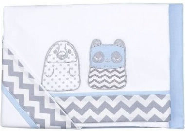 Baby Star Set Tiny Friends Albastru Deschis 110x160 cm