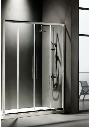 Devon Flow Σταθερό Πλαϊνό Ντουζιέρας 177-181x195cm Clean Glass Chrome