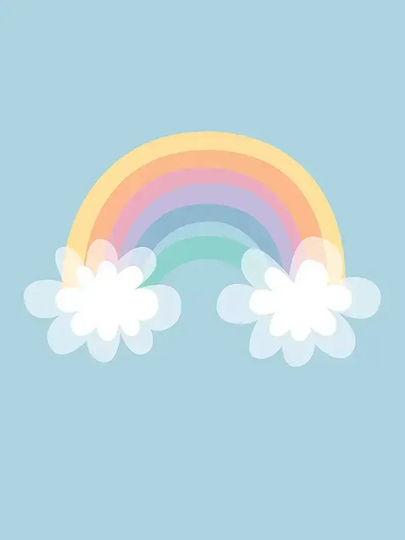 Kids Wall Art Rainbow with White Wooden Frame 40x50cm