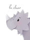 Kids Wall Art with Dinosaur Be Clever with White Wooden Frame 40x50cm