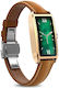 Dora T Amoled Display 1.13 Inches Ip68 Waterproof Women's Smartwatch Supports Health Monitoring Light Brown Gold