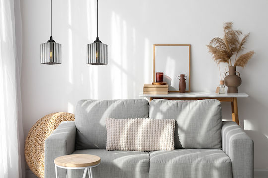 Light Home Deckenleuchte Schwarz mit Lampenbirnensockel E27
