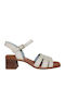 Damen Sandalen Aus Leder Beige