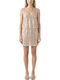 Summer Mini Evening Dress Beige Gold