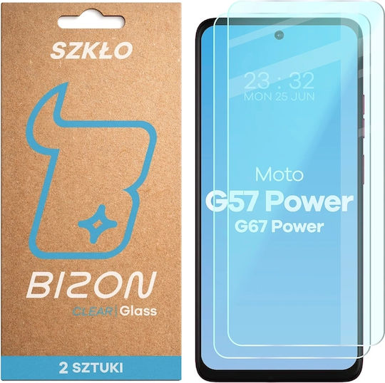 Set 2 Folii Protectie Telefoane Bizon Glass Clear Duo Tempered Glass Compatibile Motorola Moto G57 Power G67 Power Transparente