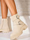 Women's Ankle Boots with Platform Beige