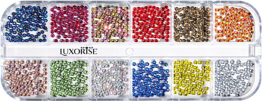 Luxorise Nail Art Nail Rhinestones Peacock Crystals 12 Designs
