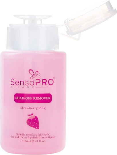 Îndepărtător De Oje Pentru Unghii Soak Off Sensopro Milano Căpșuni Gel Semi-permanent Îndepărtare Tips 160 Ml