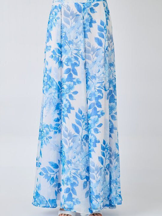 Maxi Skirt Floral Light Blue