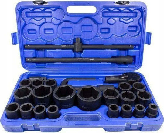 Rockforce Ratchet with Sockets 3\4" & 1" 17 Pieces