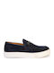 Suede Men's Loafers in Blue Colour
