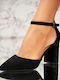 Suede Pumps mit Hochem Absatz Schwarz