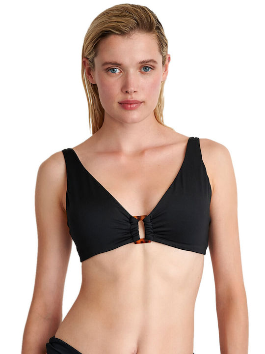 Bikini Τριγωνάκι D Cup με Ενίσχυση Μαύρο