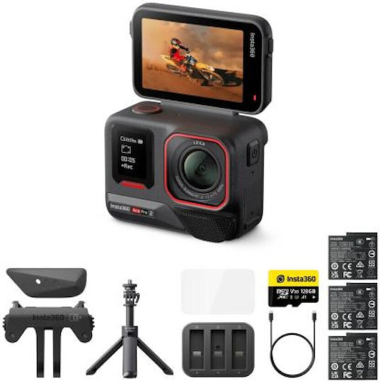 Insta360 Ace Pro 2 Action Camera 8K Υποβρύχια Creator Bundle με Οθόνη Αφής 2.4" και Wi-Fi Μαύρη