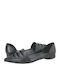 Damen Leder Ballerinas Schwarz