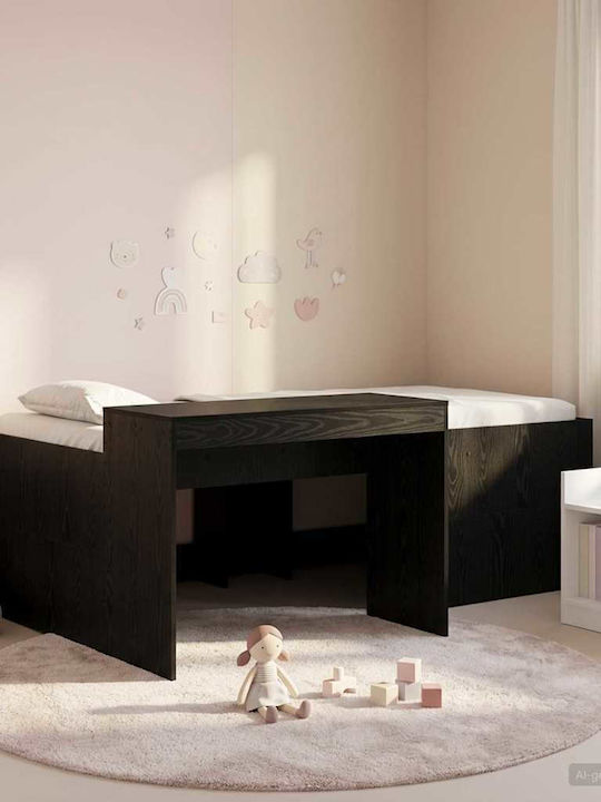 Kids Single Bed with Desk Black for Mattress 98...