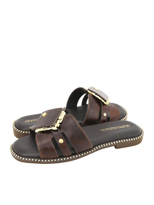 Nivet Leather Women's Flat Sandals Brown