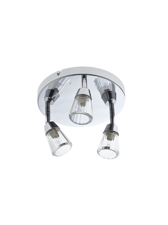 Gallis Crystal Triplu Spot Cu Bază G9 În Culoare Argintie