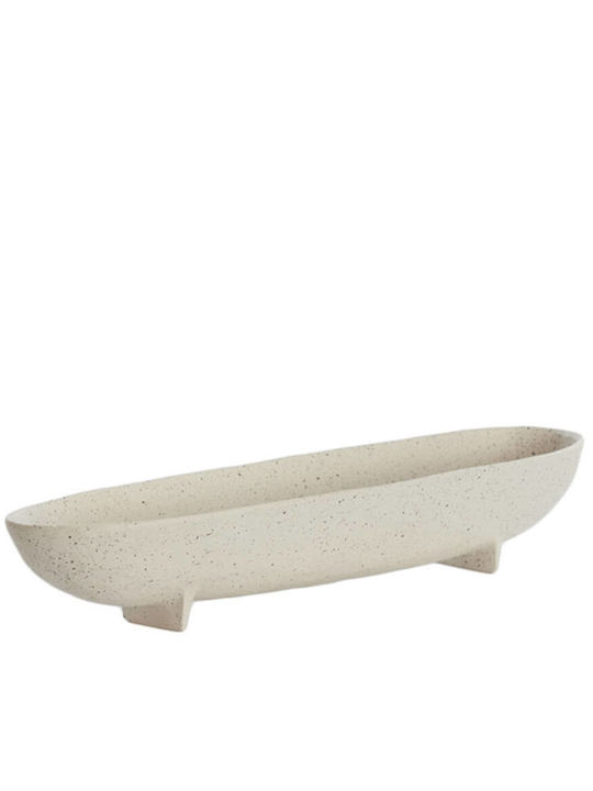 Light & Living Διακοσμητική Πιατέλα Μεταλλική Λευκή 50x14x9εκ.