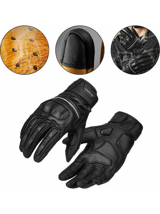 Motowolf GM4 Men's Motorcycle Leather Gloves Black Motowolf GM4 Men's Motorcycle Leather Gloves Black