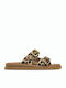 Leather Women's Flat Sandals 1809NK-Leopard