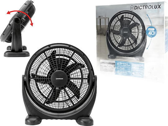 DictroLux Ανεμιστήρας Δαπέδου 80W Διαμέτρου 40cm Μαύρος
