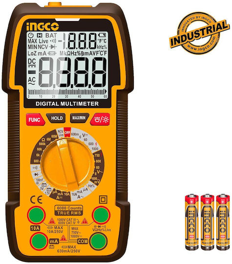 Ingco Ψηφιακό Πολύμετρο True RMS με Μέτρηση AC / DC / Αντίστασης DM310002