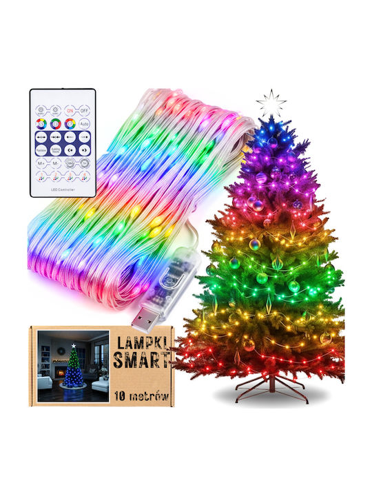 100 Λαμπάκια LED 10μ. RGB USB σε Σειρά