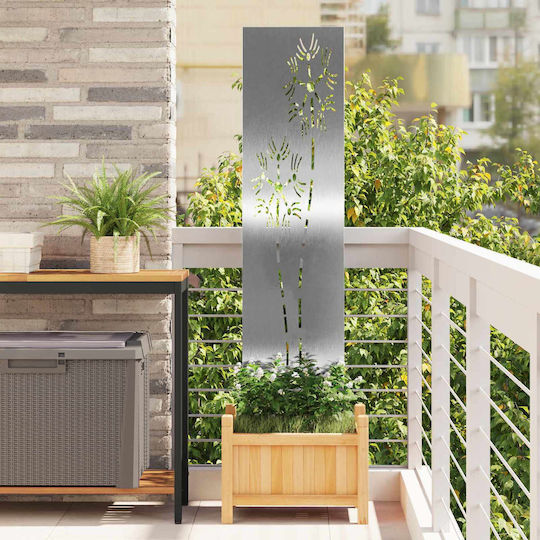vidaXL Silver Garden Decoration made of Stainless Steel 32x1.7x140cm