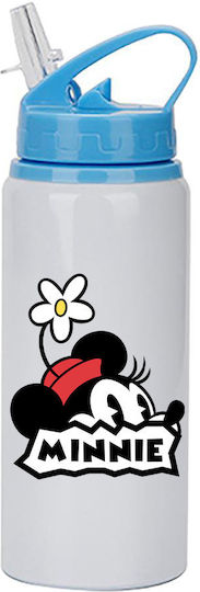 Sticlă Pentru Copii Mickey Mouse 600ml Alb Albastru Capac