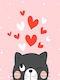 Kinderposter Cat Love 50x40cm
