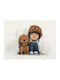 Kids Poster Girl With Puppy 50x40cm