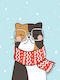 Детски Плакат Winter Cat 50x40см