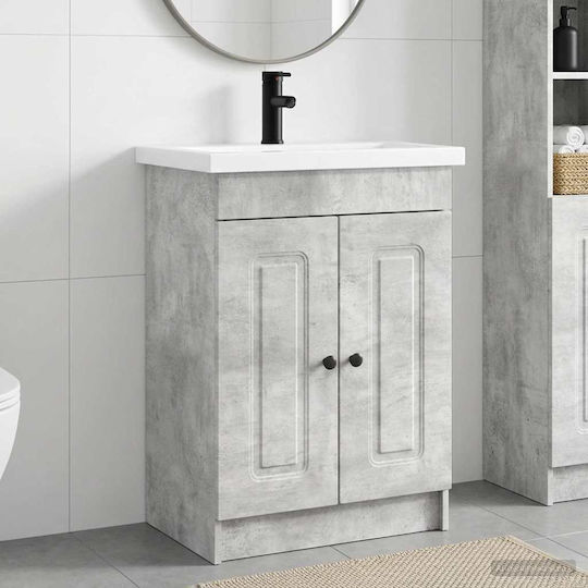 vidaXL Vanity Unit with Washbasin M78.5xW37.5xH81cm Concrete Grey